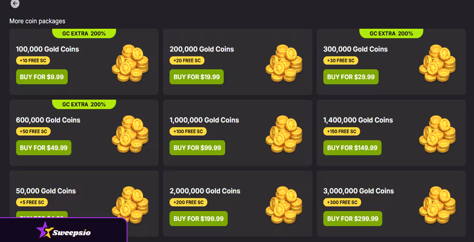 coinsbucks coin packages