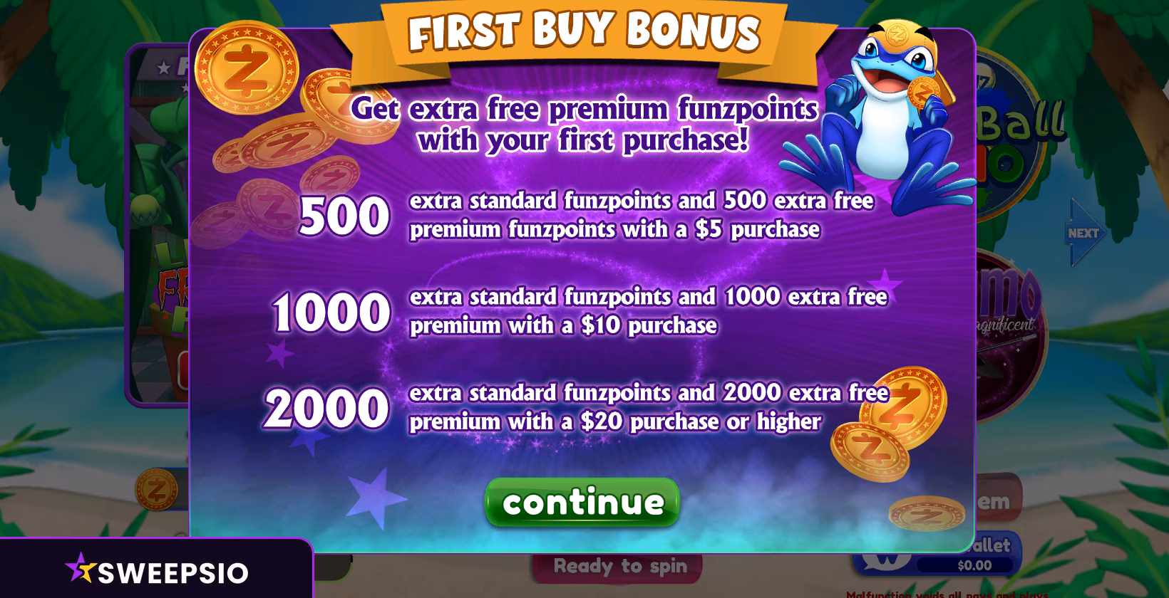 funzpoints first buy bonus