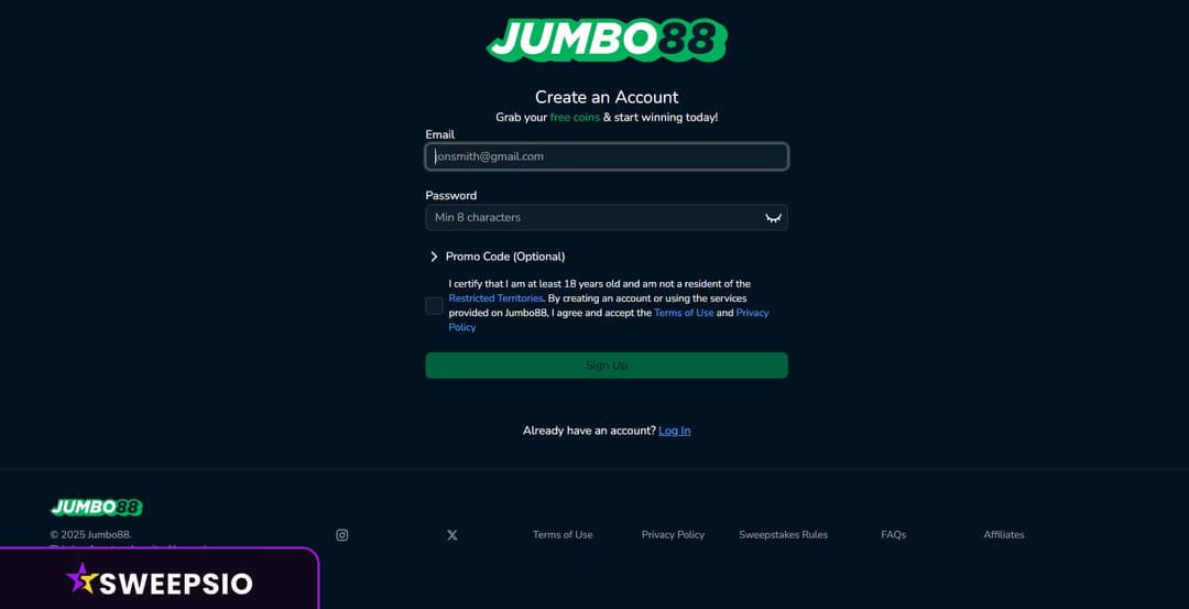 how to sign up at jumbo88