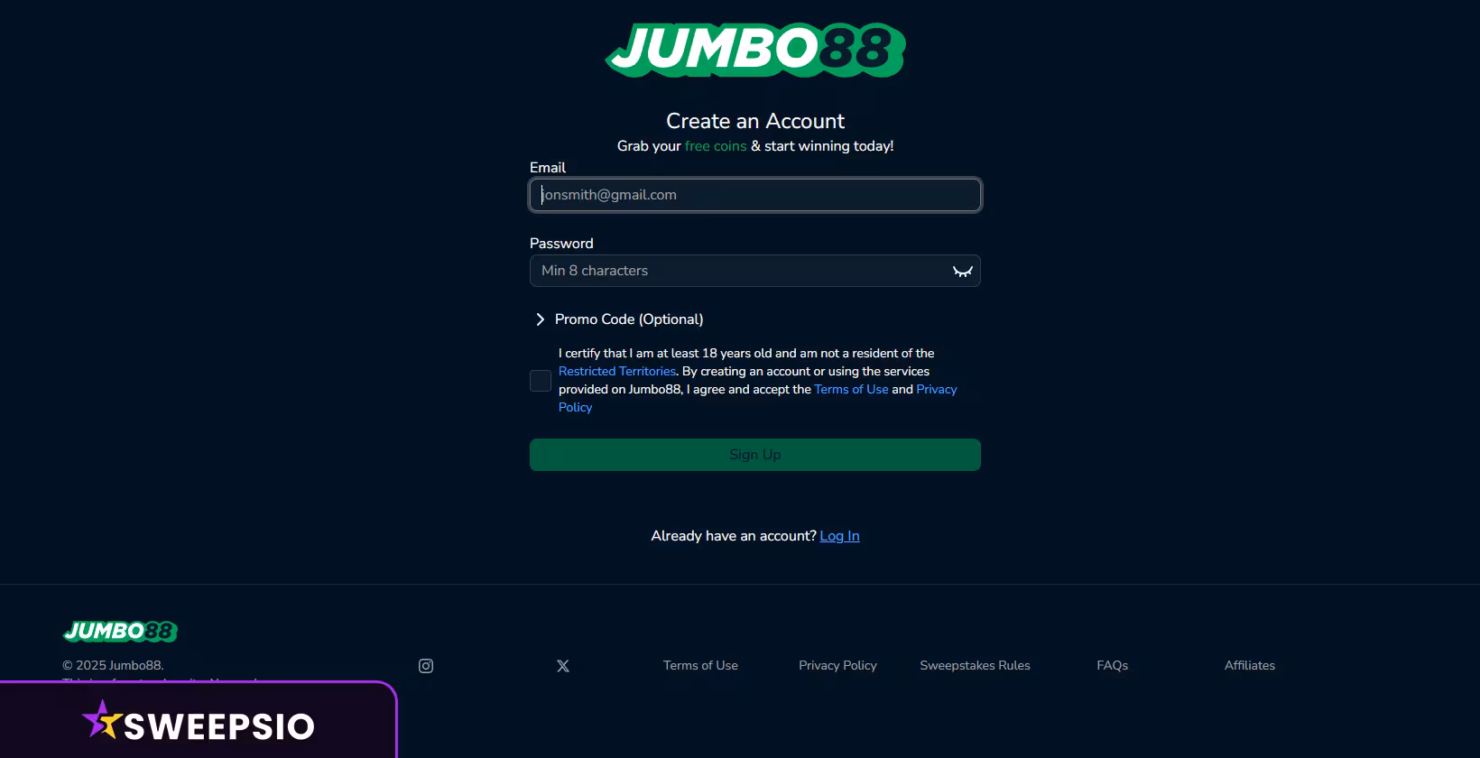 how to sign up at jumbo88