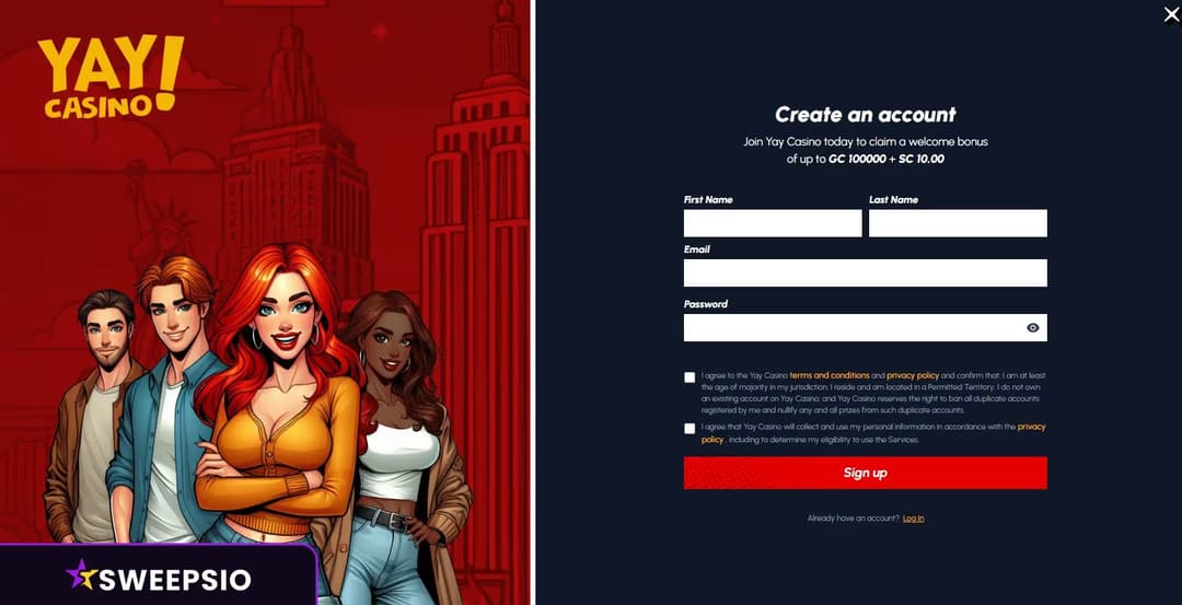 how to sign up at yay casino 