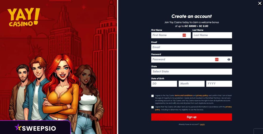 how to sign up on yaycasino us 