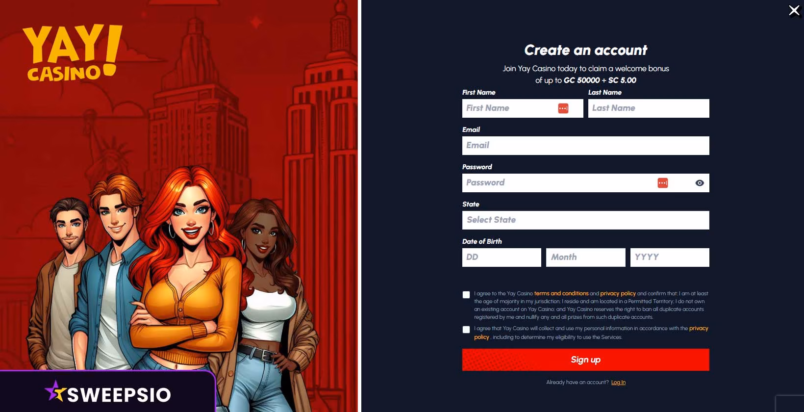 how to sign up on yaycasino us 