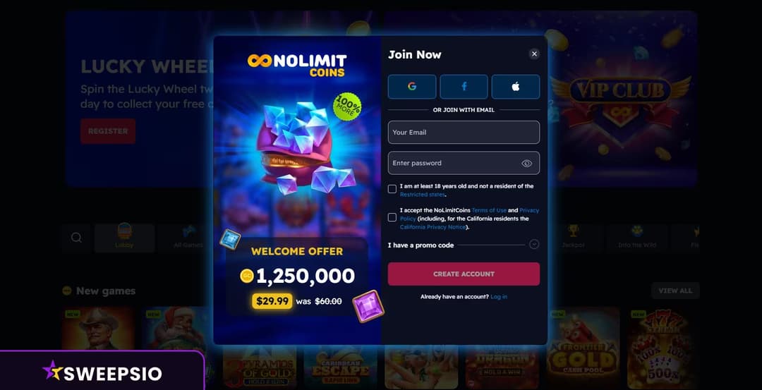 how to signup on nolimitcoins