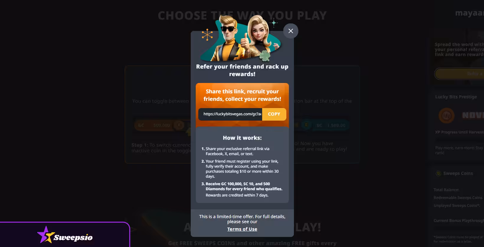 lucky bits vegas refer a friend