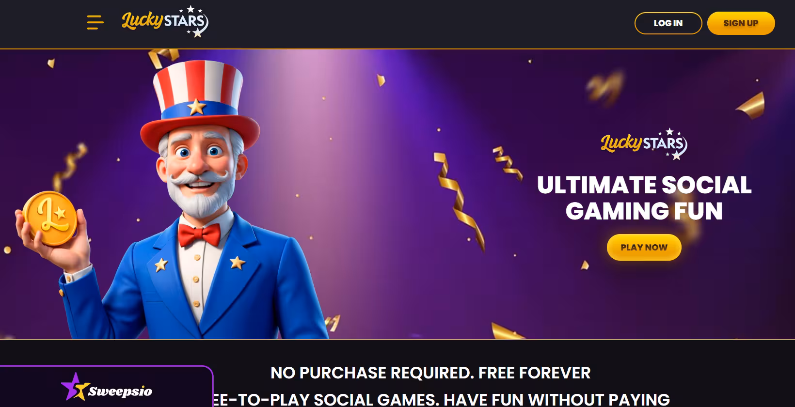 luckystars casino landing page