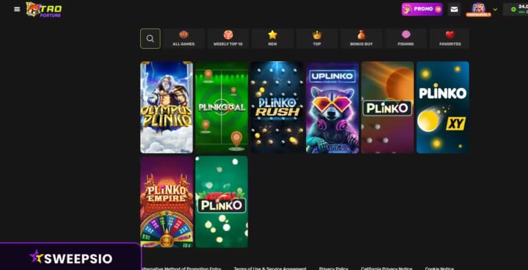 plinko games at taofortune casino