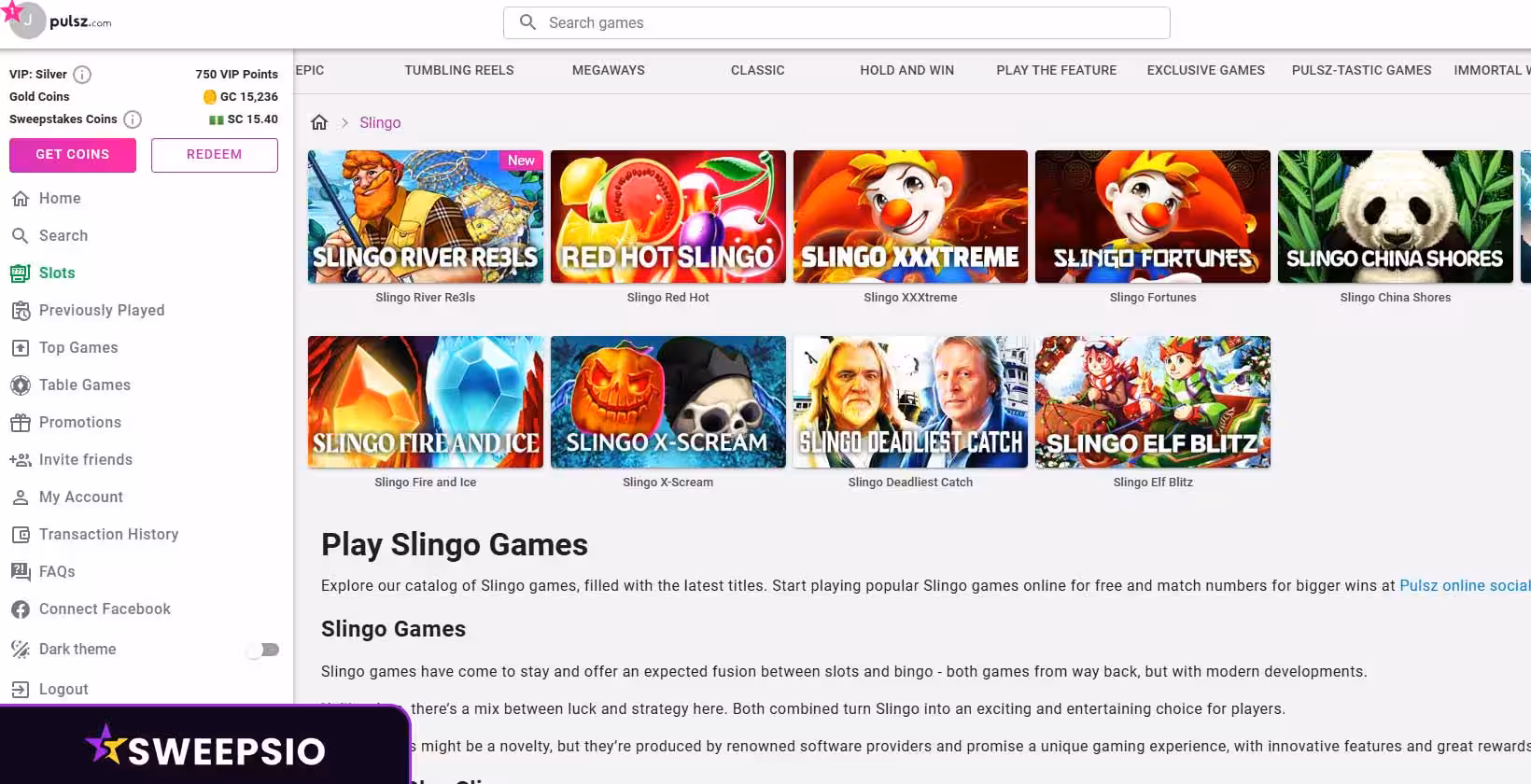 pulsz casino slingo games