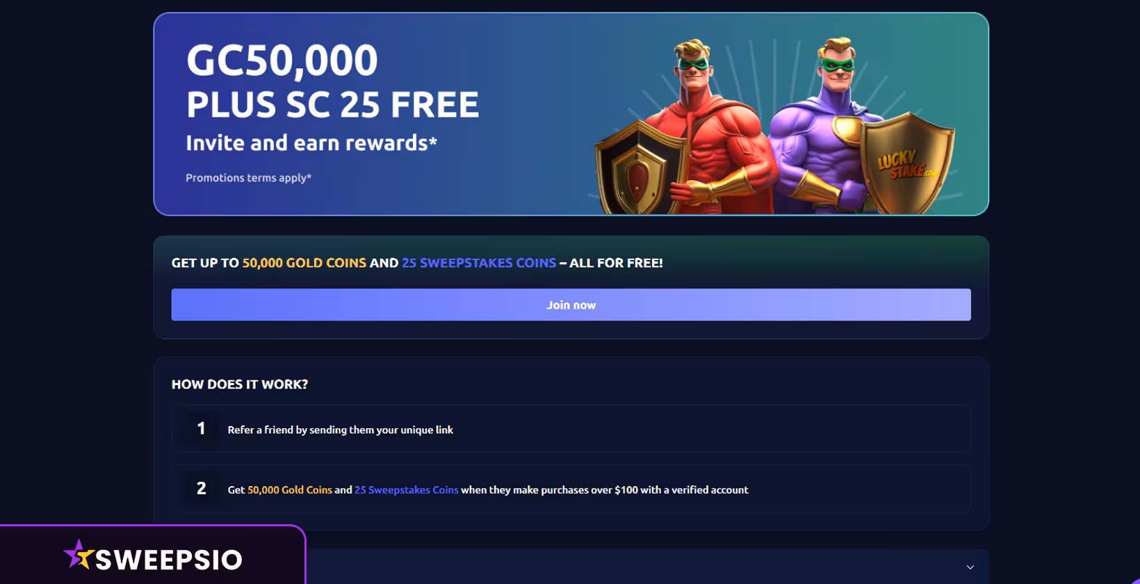 refer a friend bonus luckystake