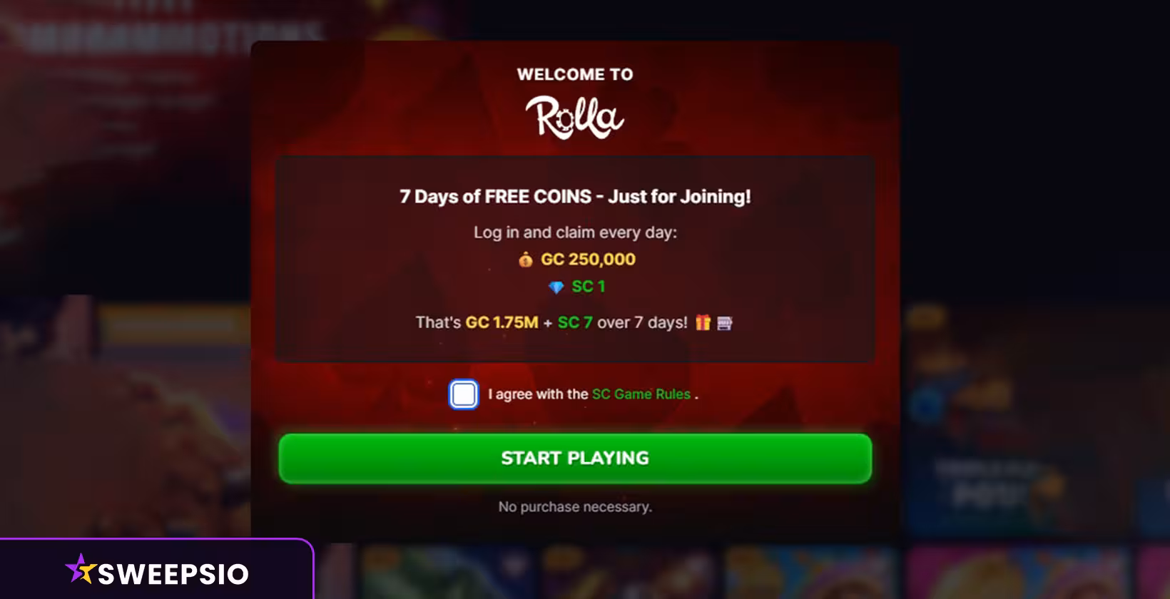 rolla casino welcome bonus