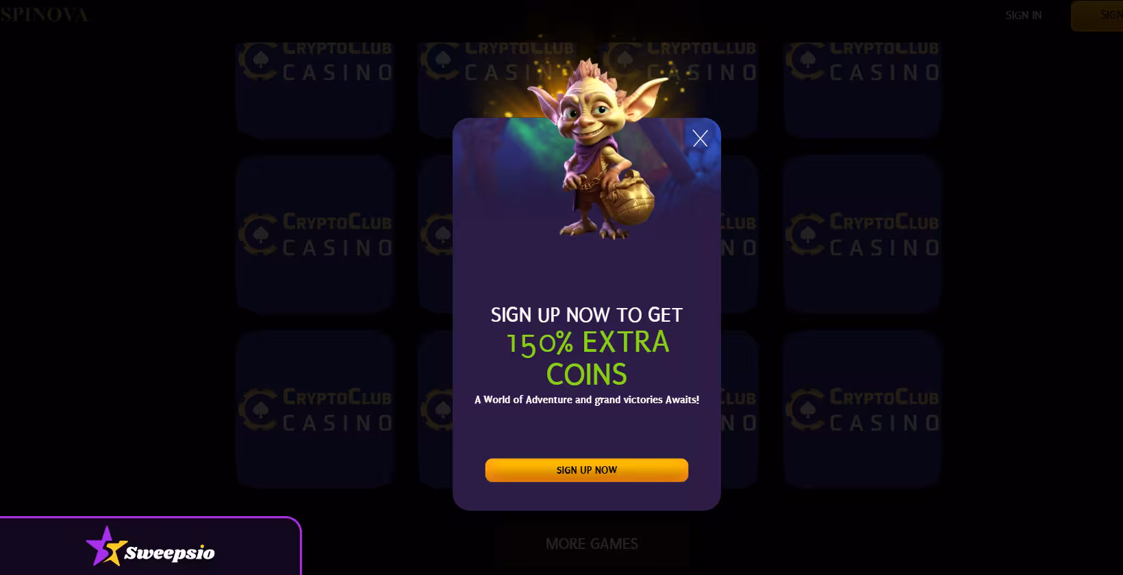 spinova casino sign up bonus