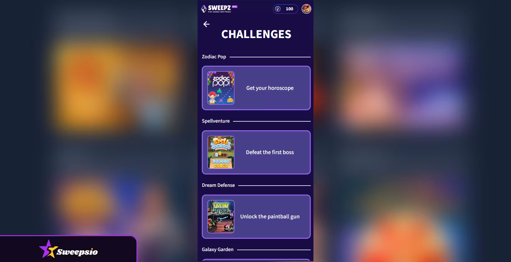 sweepz casino challenges