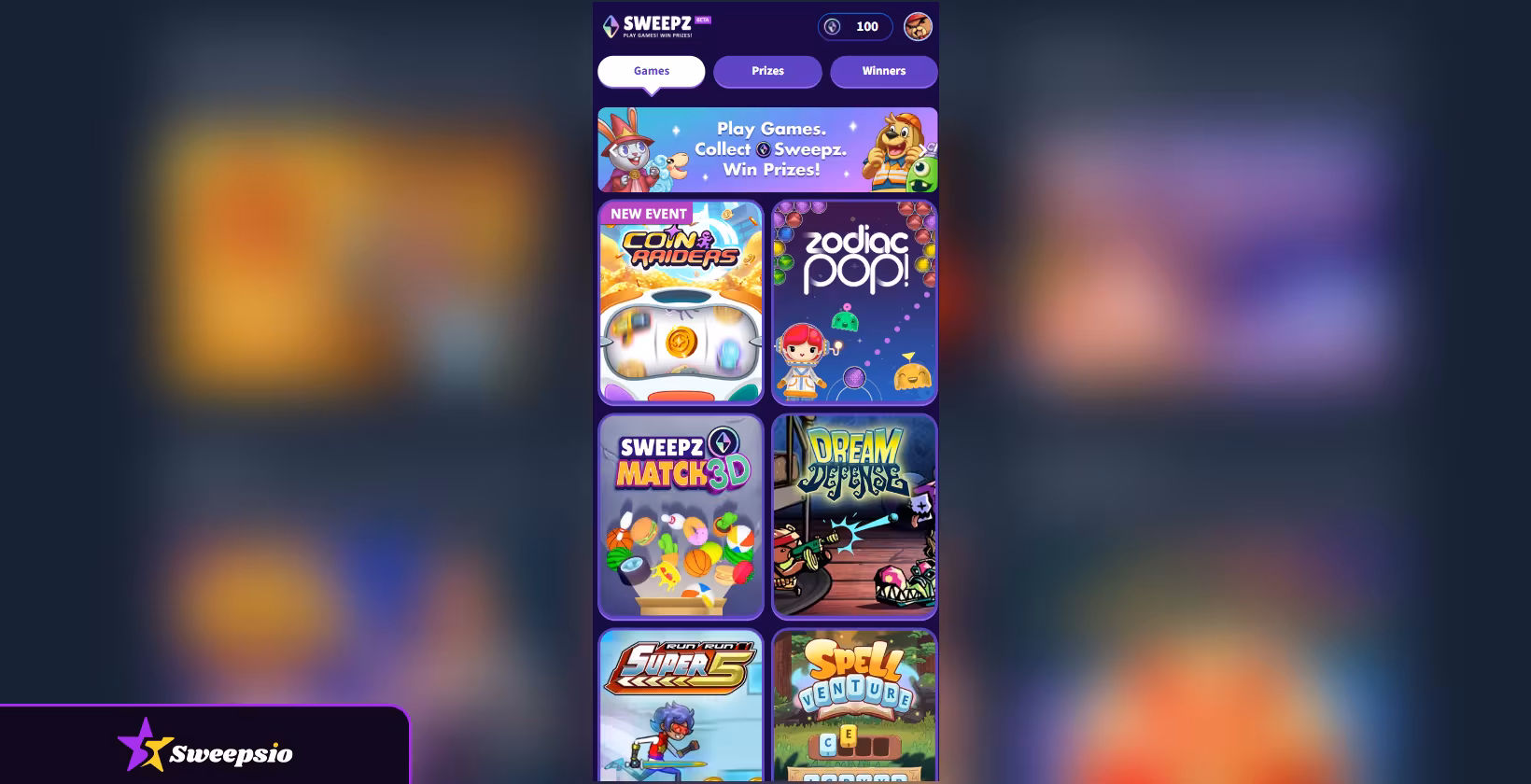 sweepz casino games
