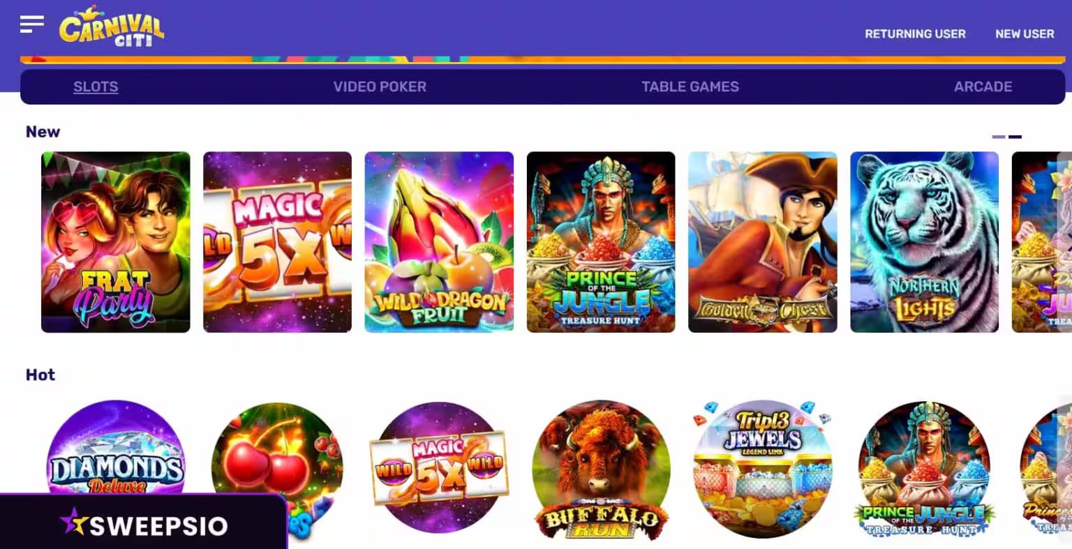 what are the carnival citi casino games