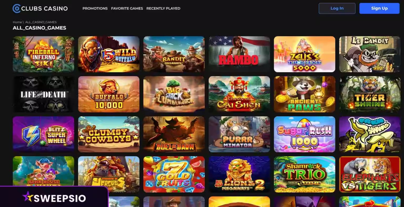 what are the clubs casino games