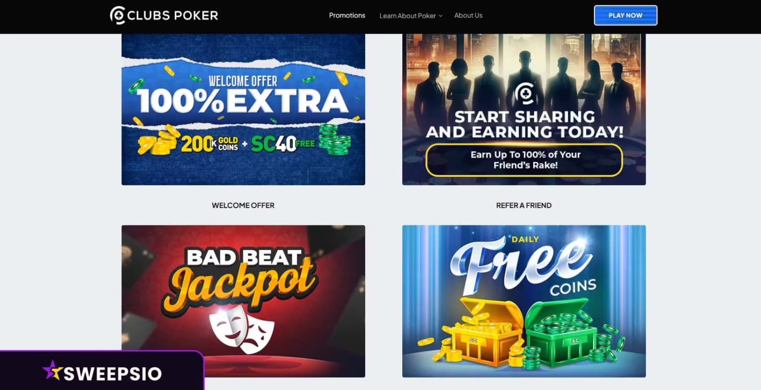 what are the clubs poker bonus offers