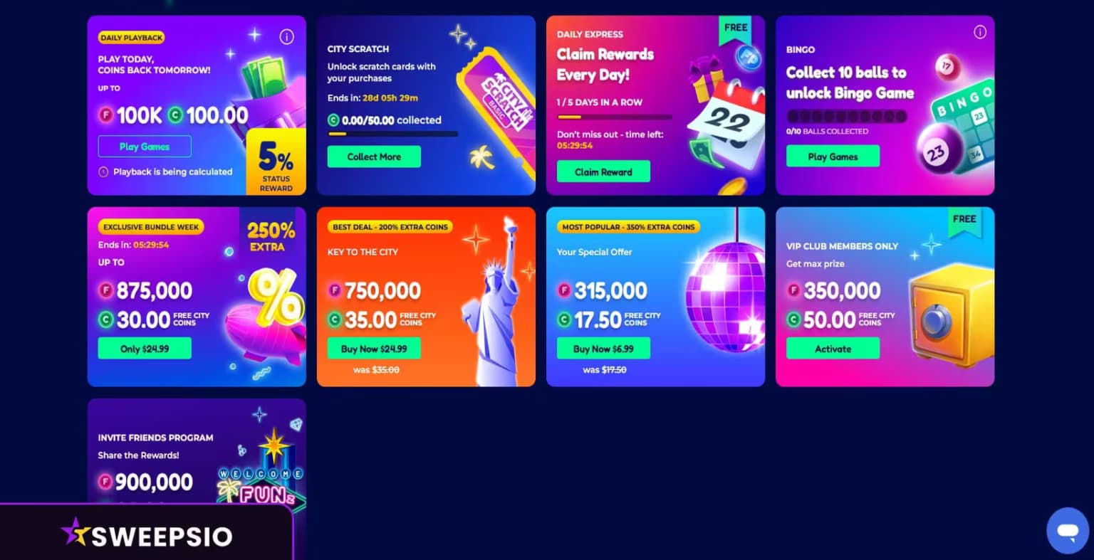 what are the funzcity bonus offers