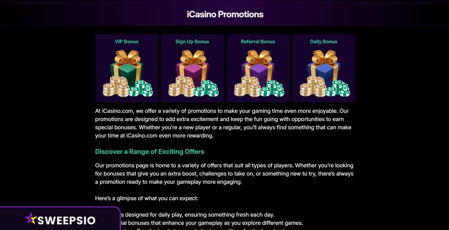 what are the icasino bonus offers