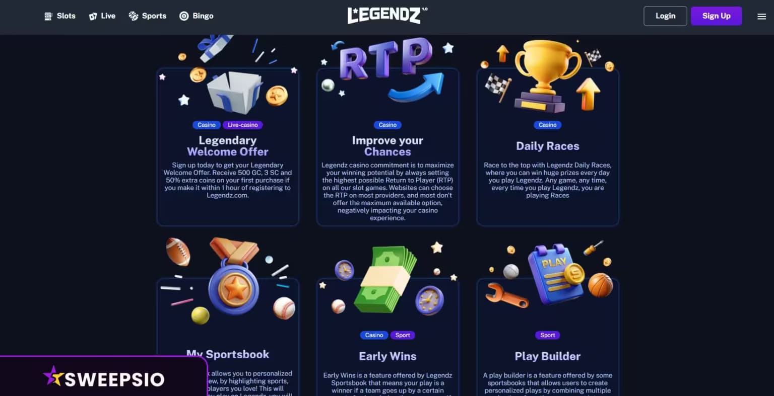 what are the legendz casino bonus offers
