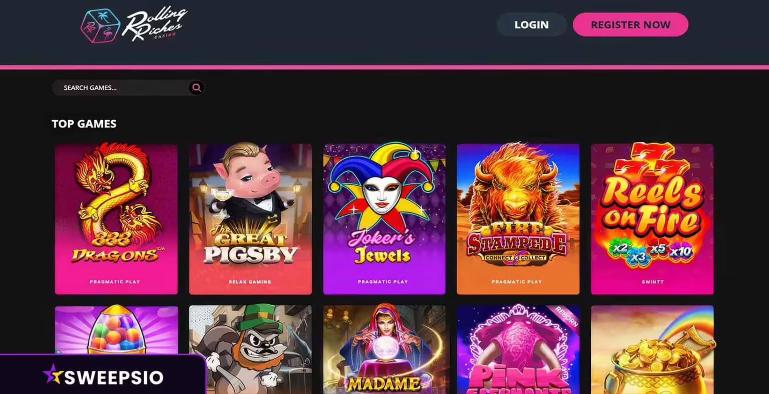 what are the rolling riches casino games