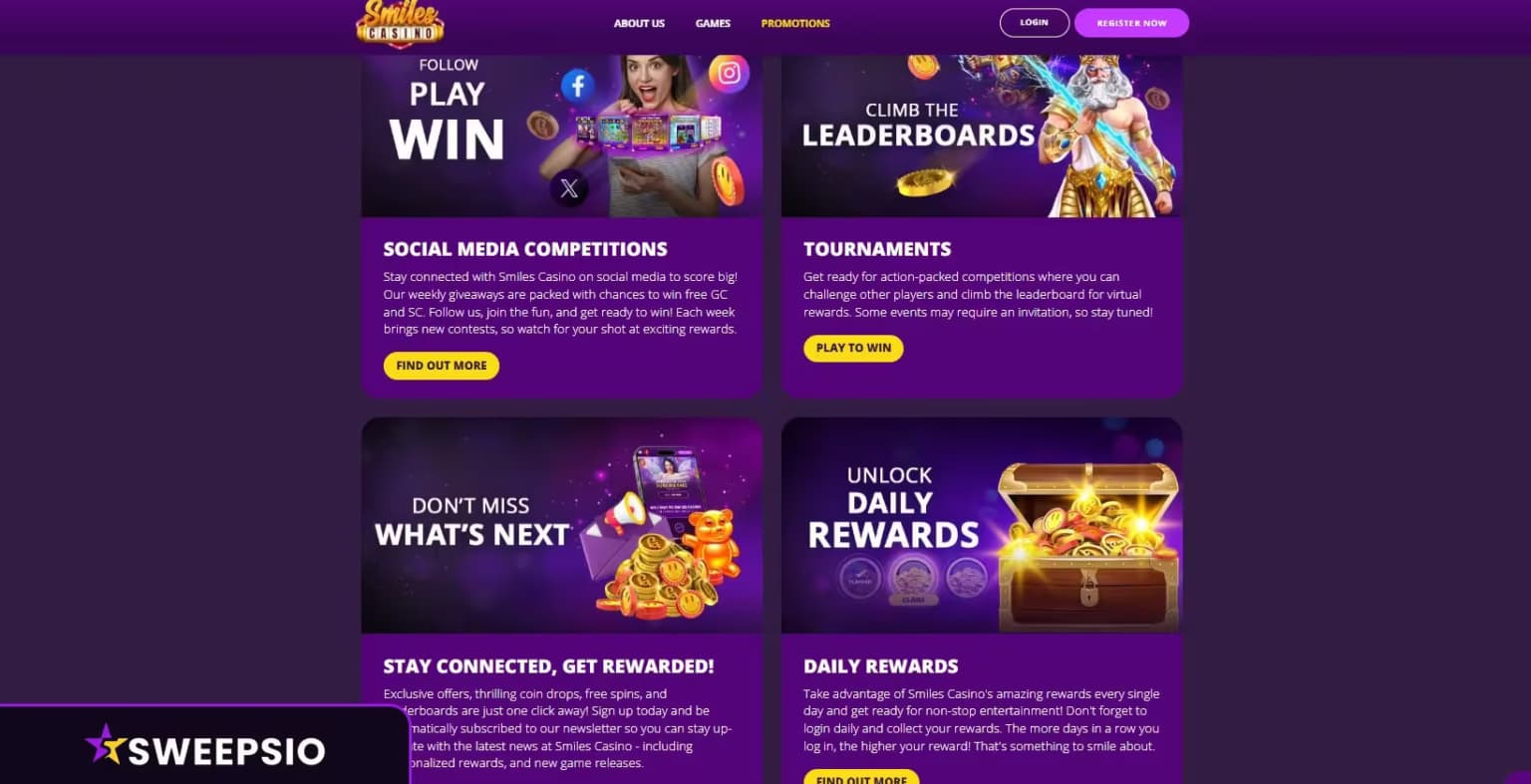 what are  the smiles casino bonus offers