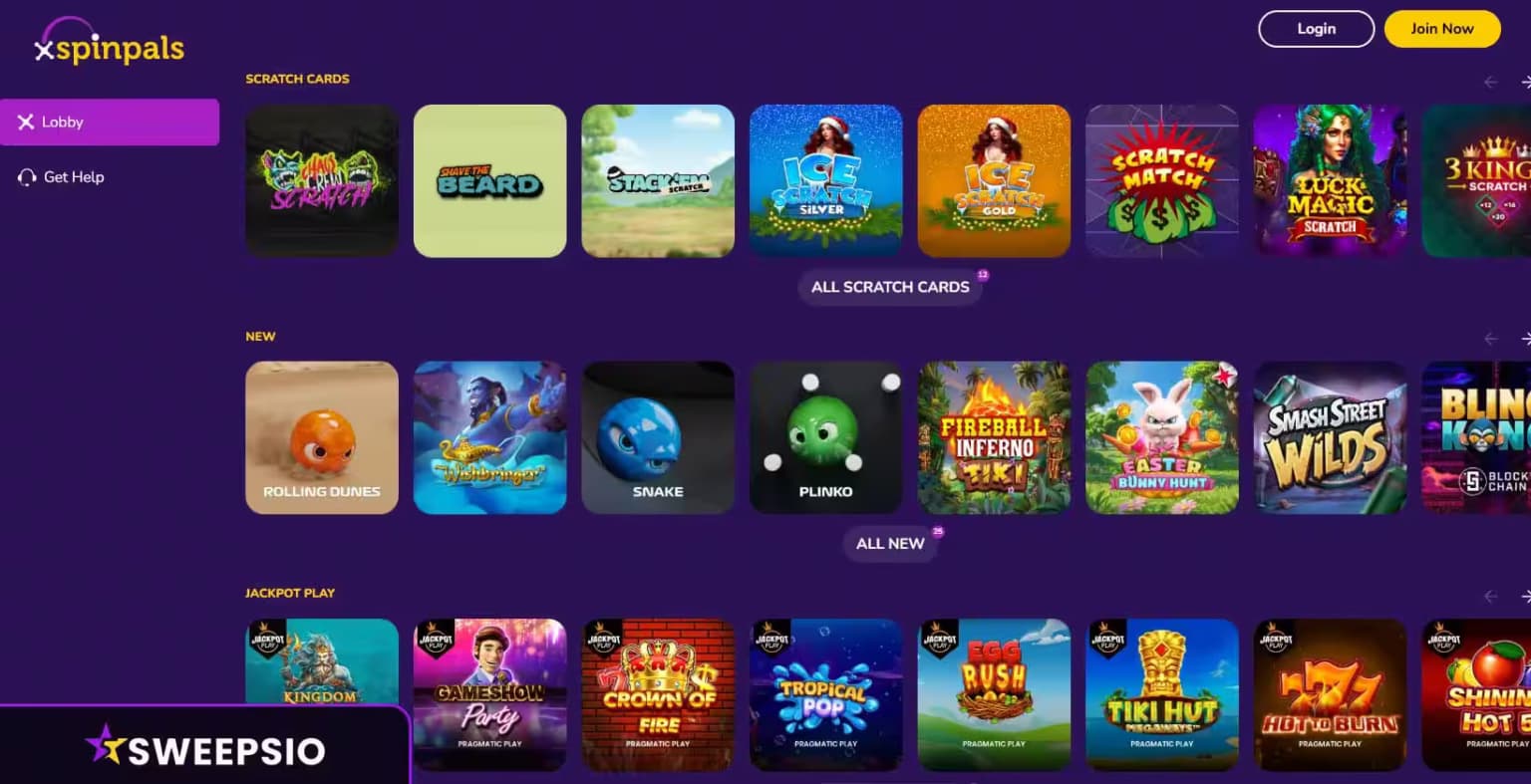what are the spinpals games