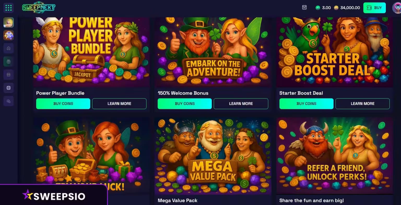 what are the sweepnext bonus offers