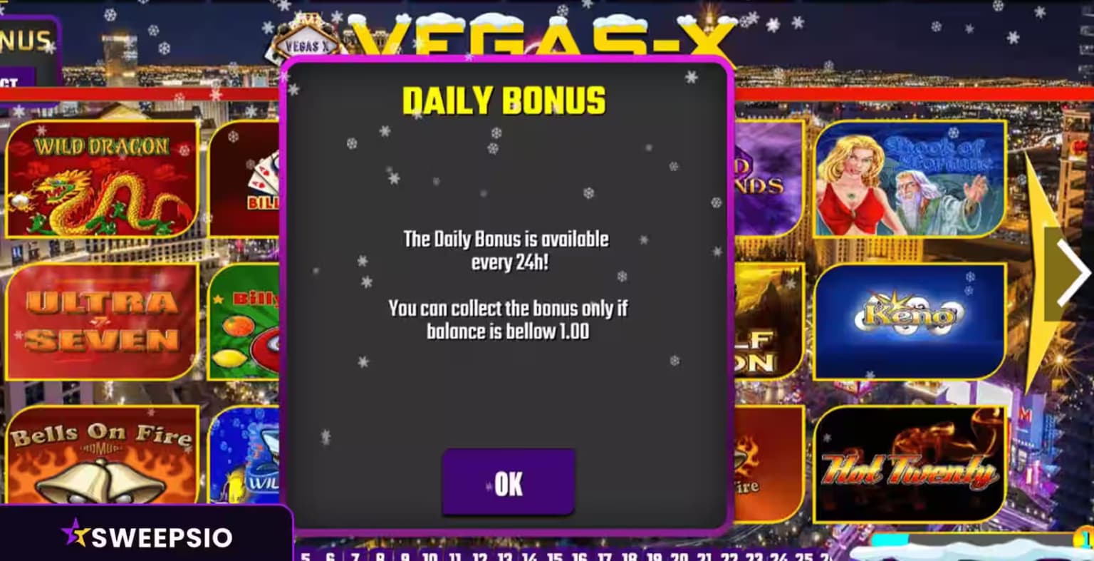 what are the vegas x bonus offers