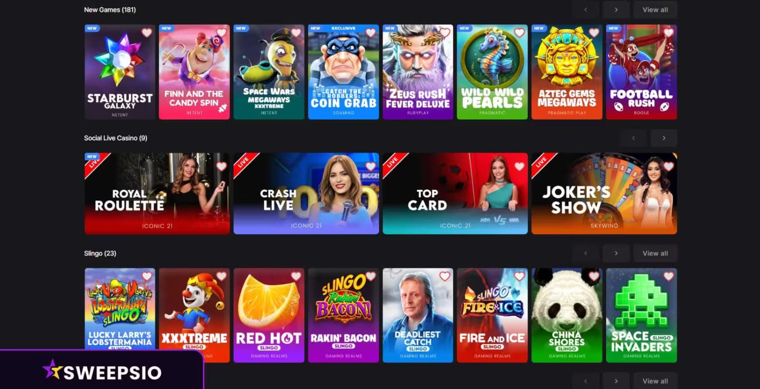 what are the wow vegas casino games