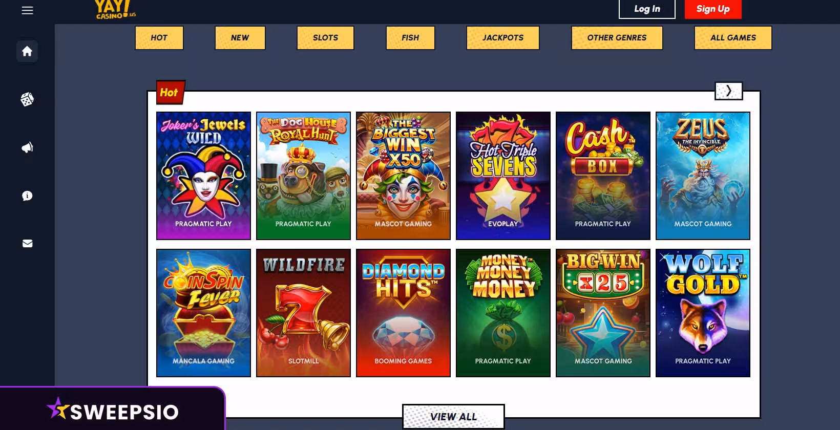 what are the yaycasinous casino games 