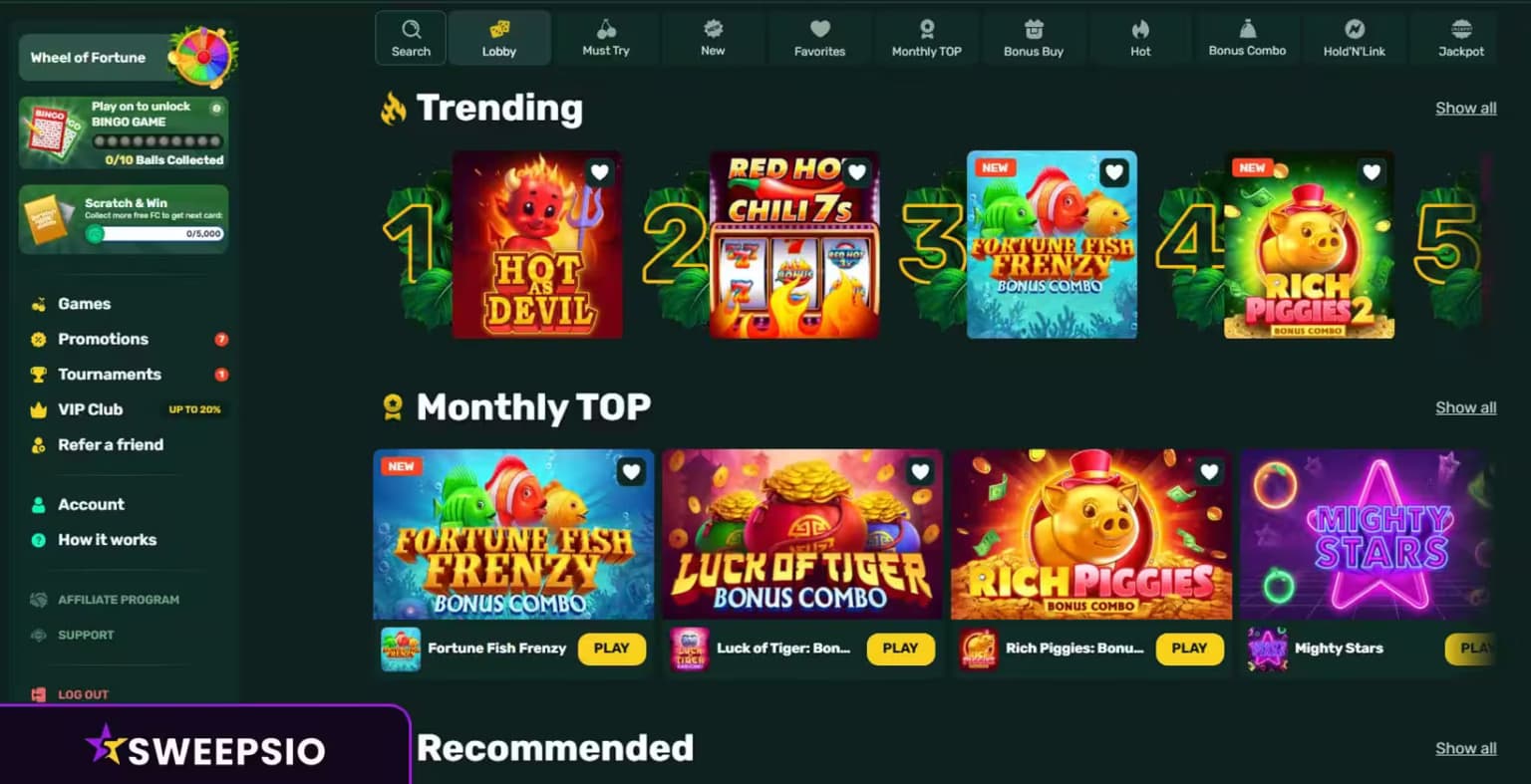 what games can you play at fortune wheelz