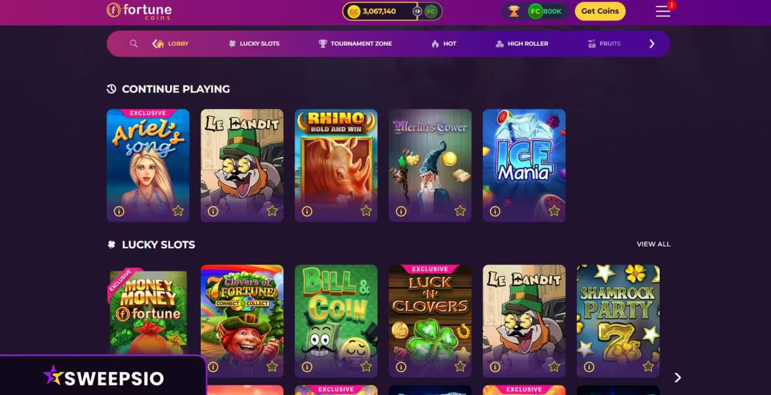 which are the fortune coins games
