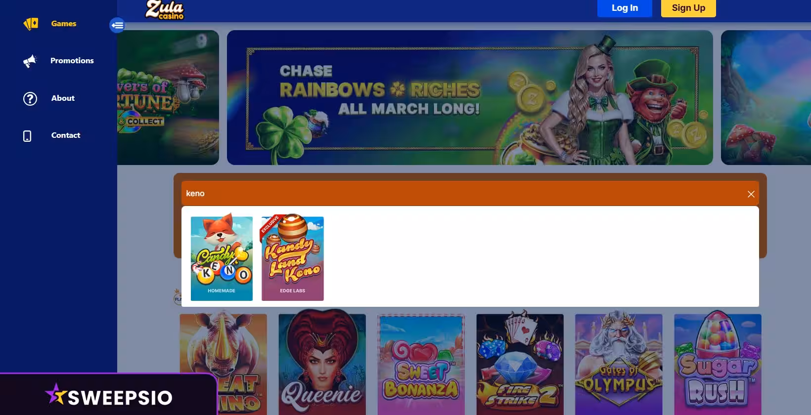 zula casino keno